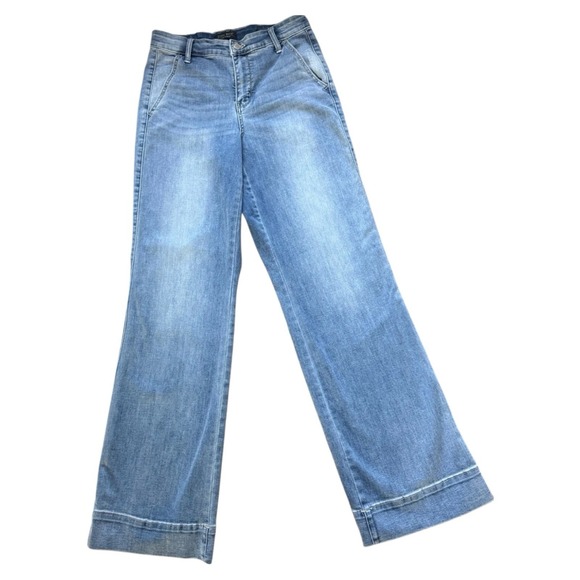 Judy Blue Jeans Mid-Rise Wide Leg Flare Boho Womens 7/28 Blue JB82401MD - Picture 2 of 10